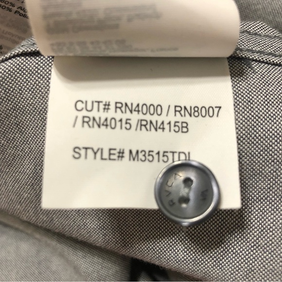 RVCA That’ll Do Long Sleeve Oxford Collared Sleeve Button Down Shirt Size Small - Picture 9 of 9